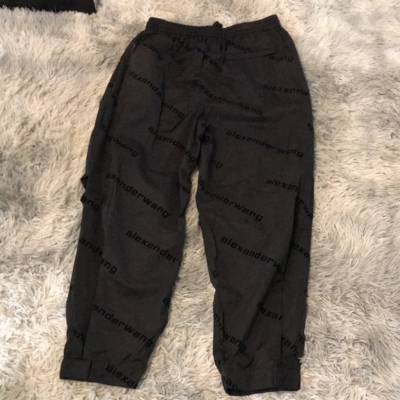 New Authentic Alexander Wang Allover Flocked Logo Track Pants - Picture 5 of 17